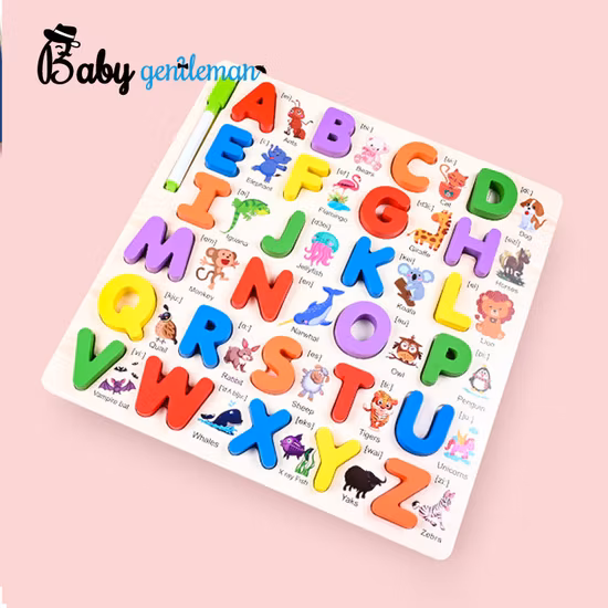 Деревянная развивающая игрушка для детей, настольная игра, головоломка с алфавитом Z14136b